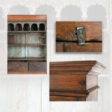 Wooden glass-enclosed china buffte