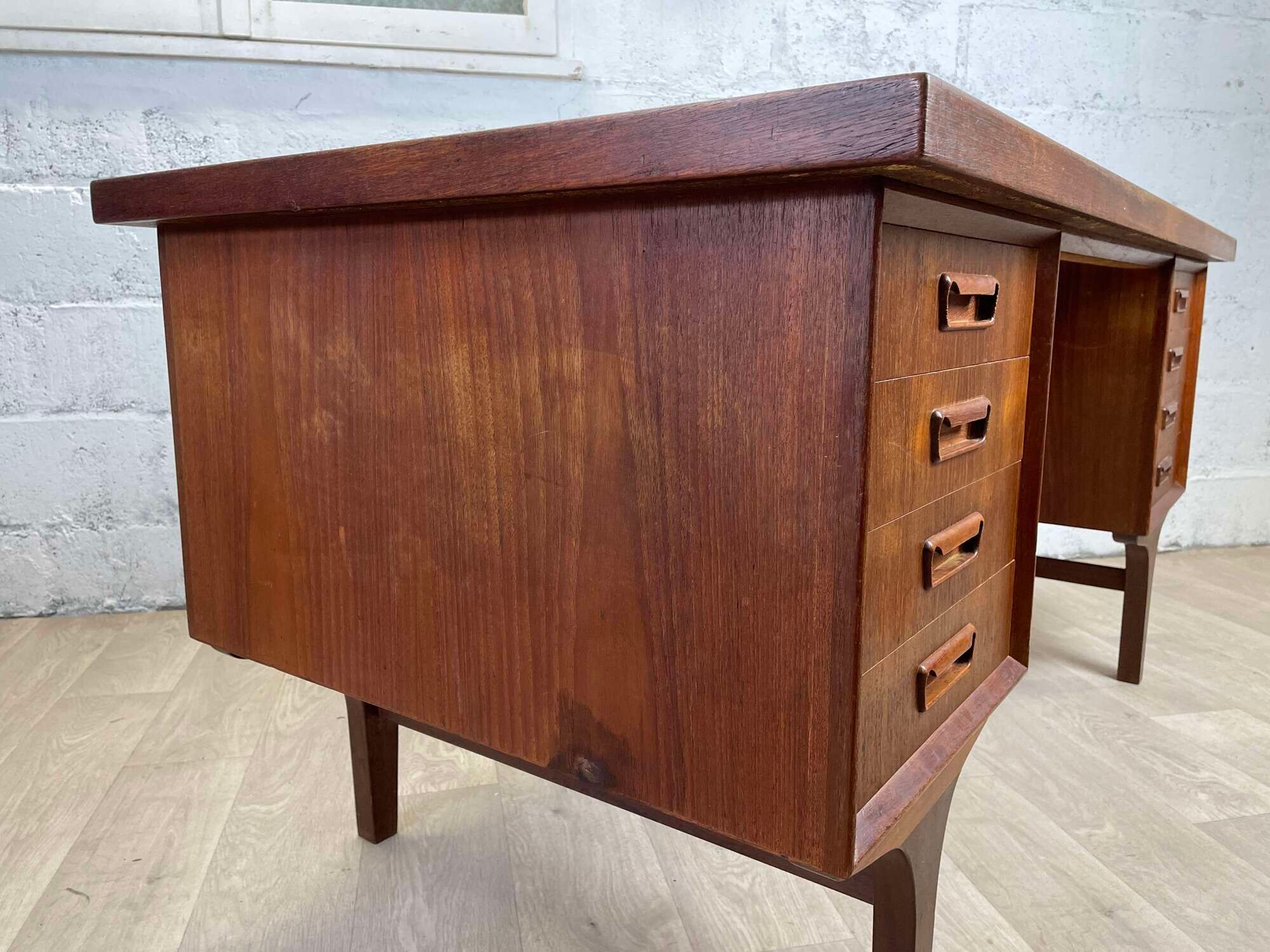 Scandinavian double-sided teak desk, 60s