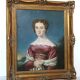Elegant 19th-Century Portrait of a Lady – Oil on Canvas, Gilded Frame