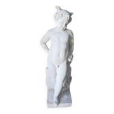 Reconstituted stone garden statue depicting a young faun.