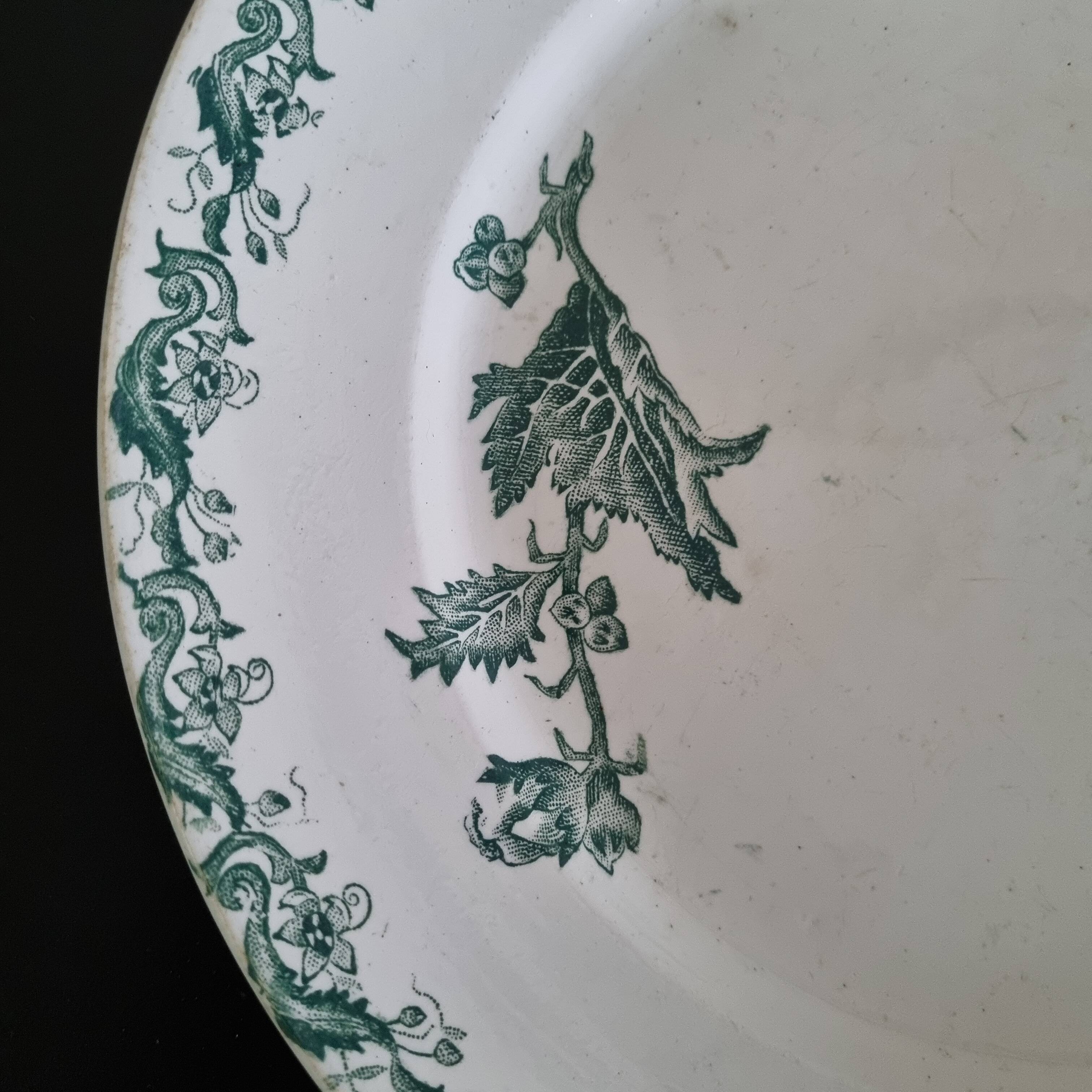 Antique plate in Saint Amand faience