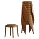 Set of 14 modern Swedish stackable stools in birch and hessian, 1980s.