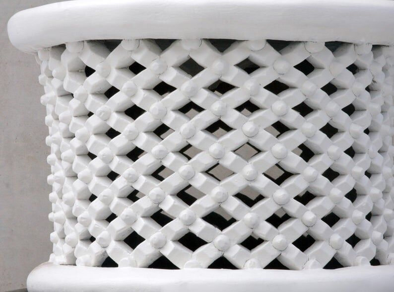 White wooden bamiléké stool