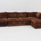 Vintage modular sofa brown velvet Italy 1970s