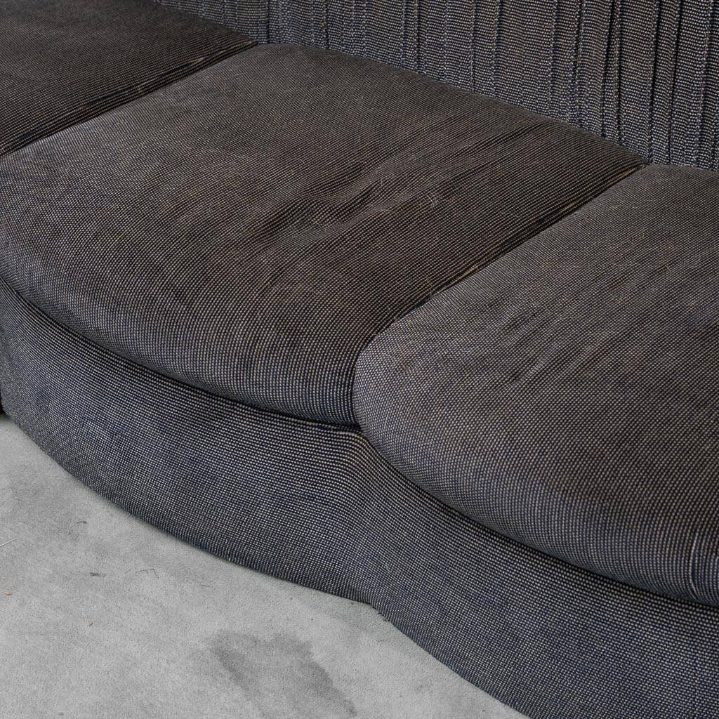 4-seater modular blue fabric sofa 1970s vintage modernism