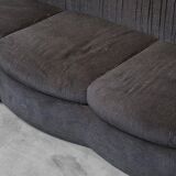 4-seater modular blue fabric sofa 1970s vintage modernism