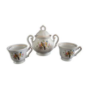 Sucrier et tasses couple - bleues