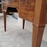 Louis XVI style flat desk in 19th century mahogany