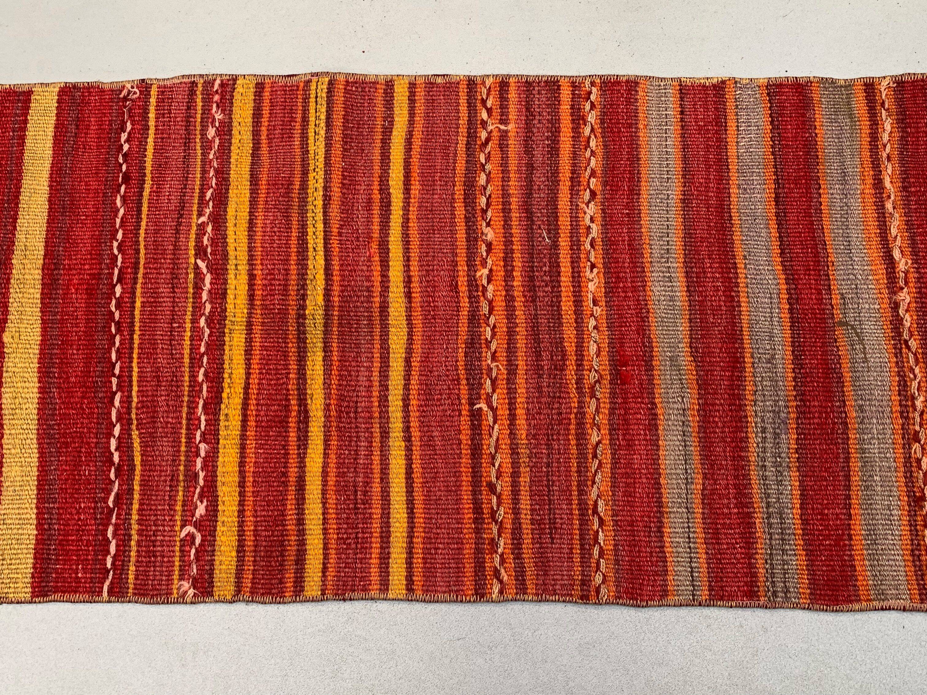 Old Turkish narrow Kilim Runner 405x49 cm shabby chic, vintage kelim