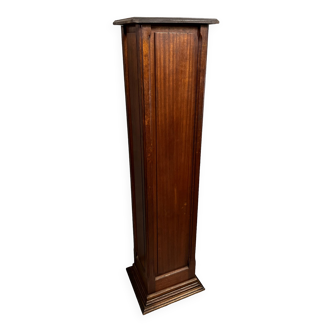 Very large Art Nouveau column in mahogany around 1900 (h150cm)