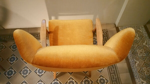 Fauteuil wing chair haut par Wilhelm Knoll pour Antimott