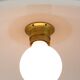 Mid-Century Italian Saucer Glass and Brass Pendant Lamp