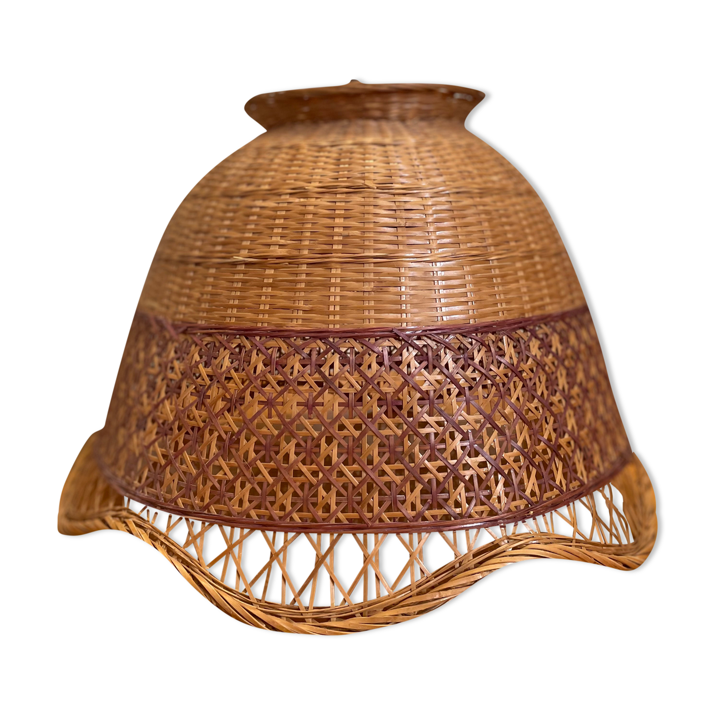 Vintage rattan wicker pendant lamp