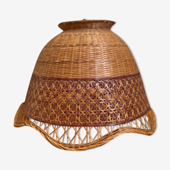 Vintage rattan wicker pendant lamp