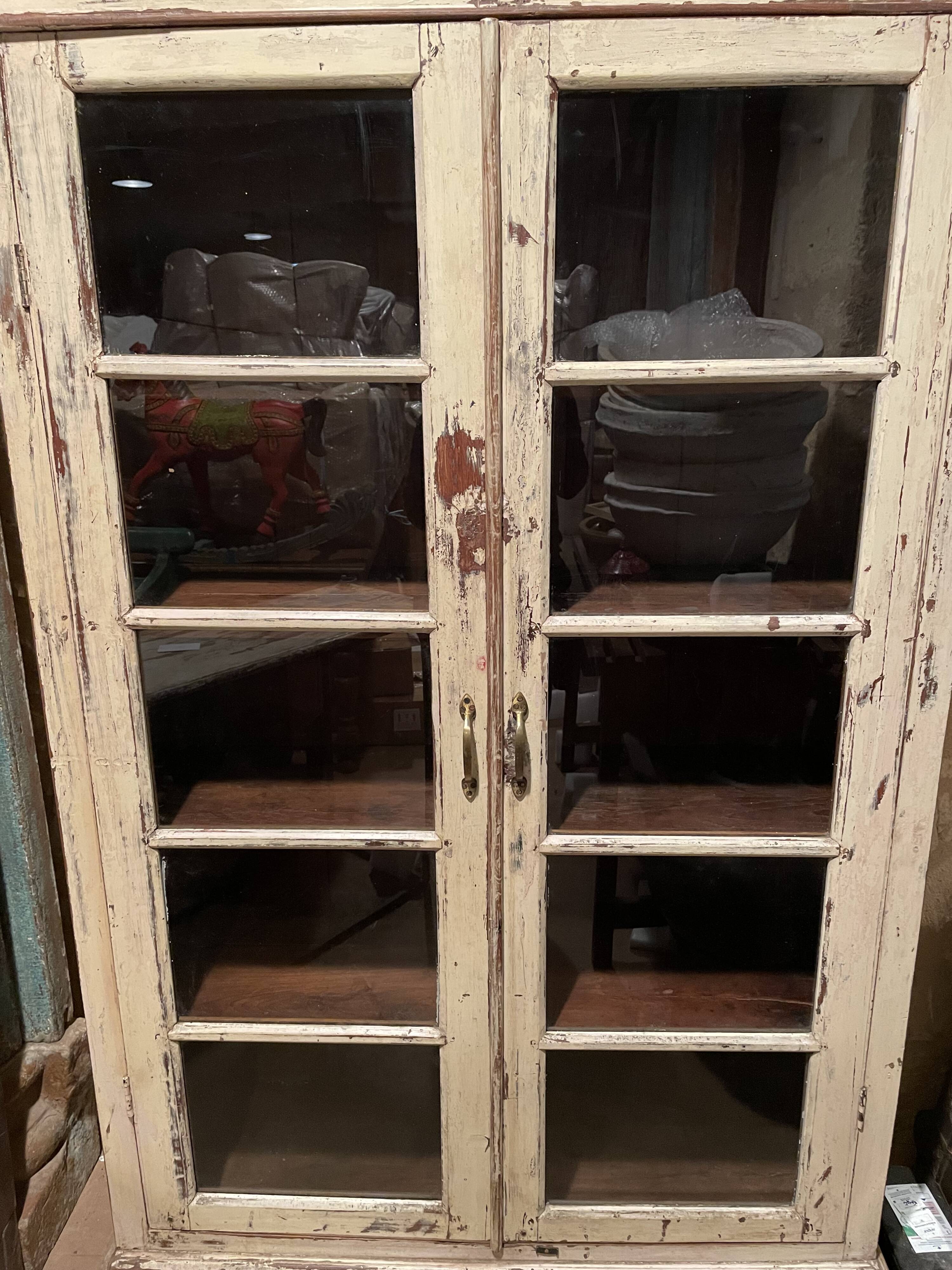 Beige lacquered teak sideboard