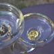 Large blown glass chandelier with bubbles