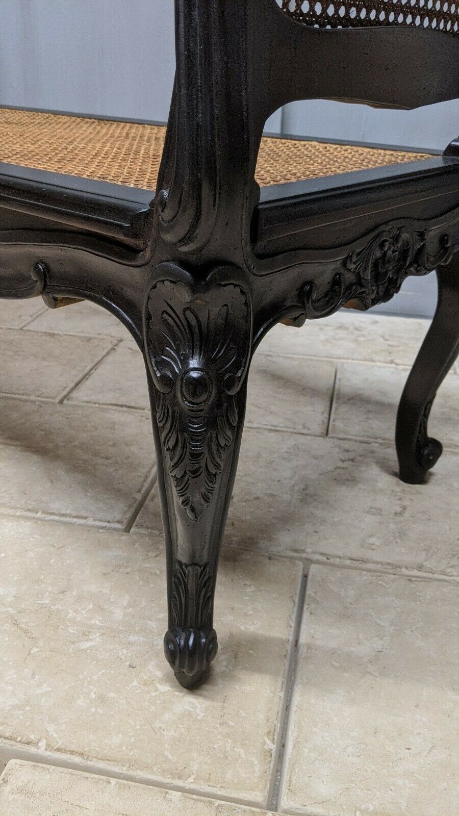 Louis XV style bench, canage bench