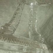 Crystal cut bowl on a fish head foot, late 19th century.