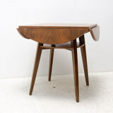 Folding walnut coffee table from the 1950s, Czechoslovakia
