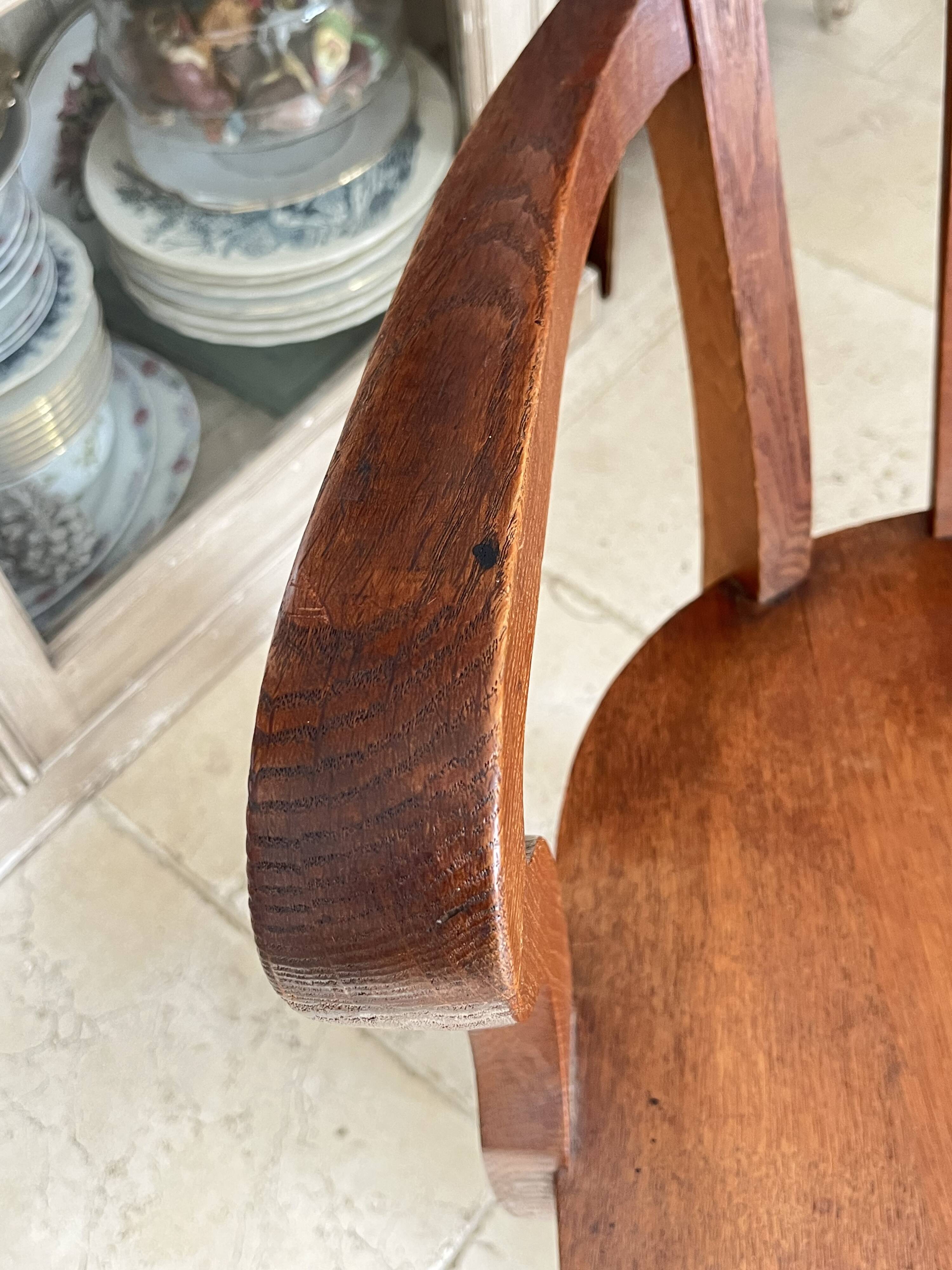 Fauteuil pivotant américain en chêne