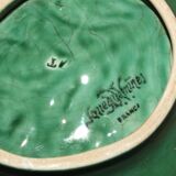 Duo dish dish in Sarreguemines cabbage leaf slip