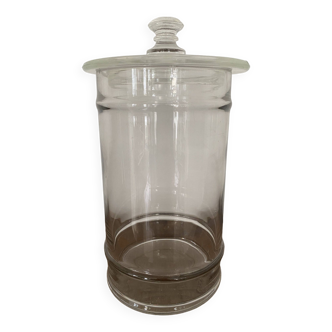 Candy box, pharmacy pot, pot with vintage glass lid Diameter 14.5 cm
