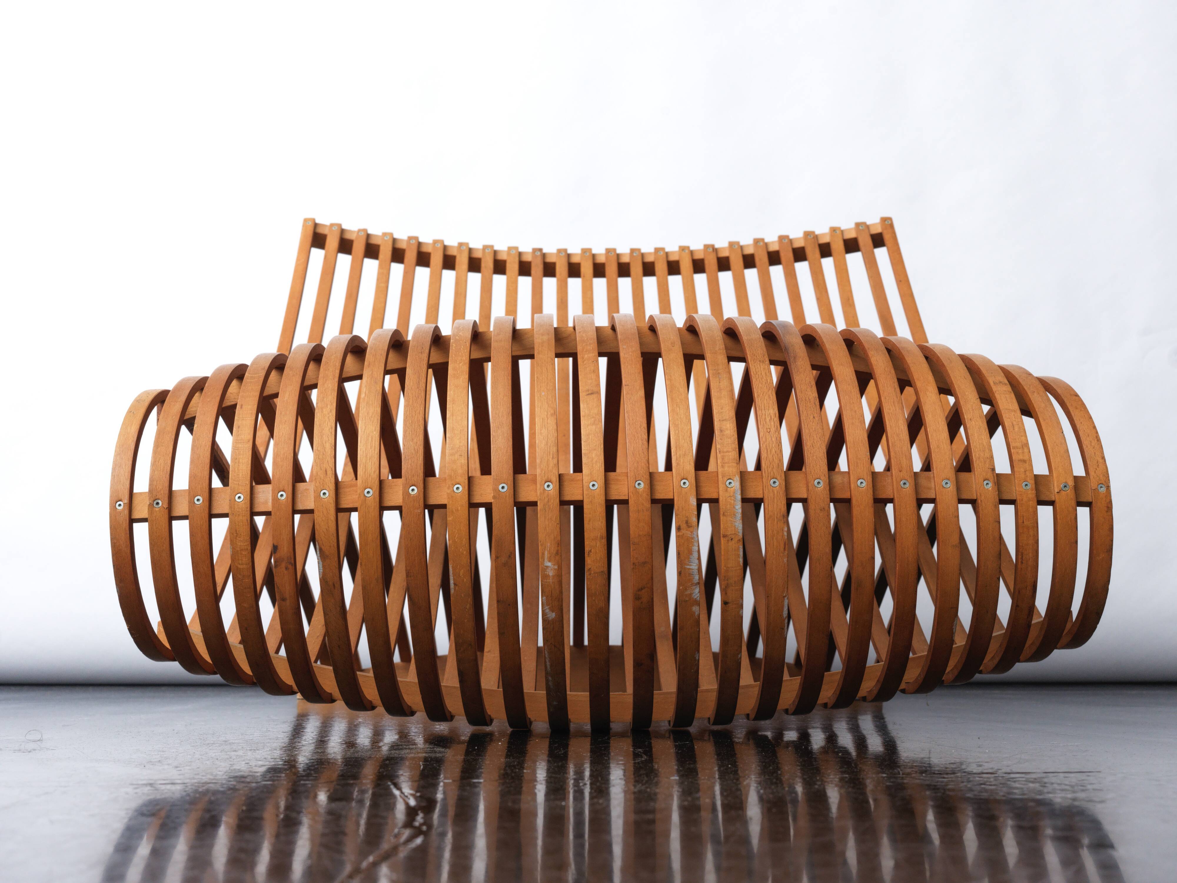 Τhe wood chair by Marc Newson, produced by Cappelini, Italy 1988.