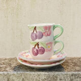 Barbotine cherry cups