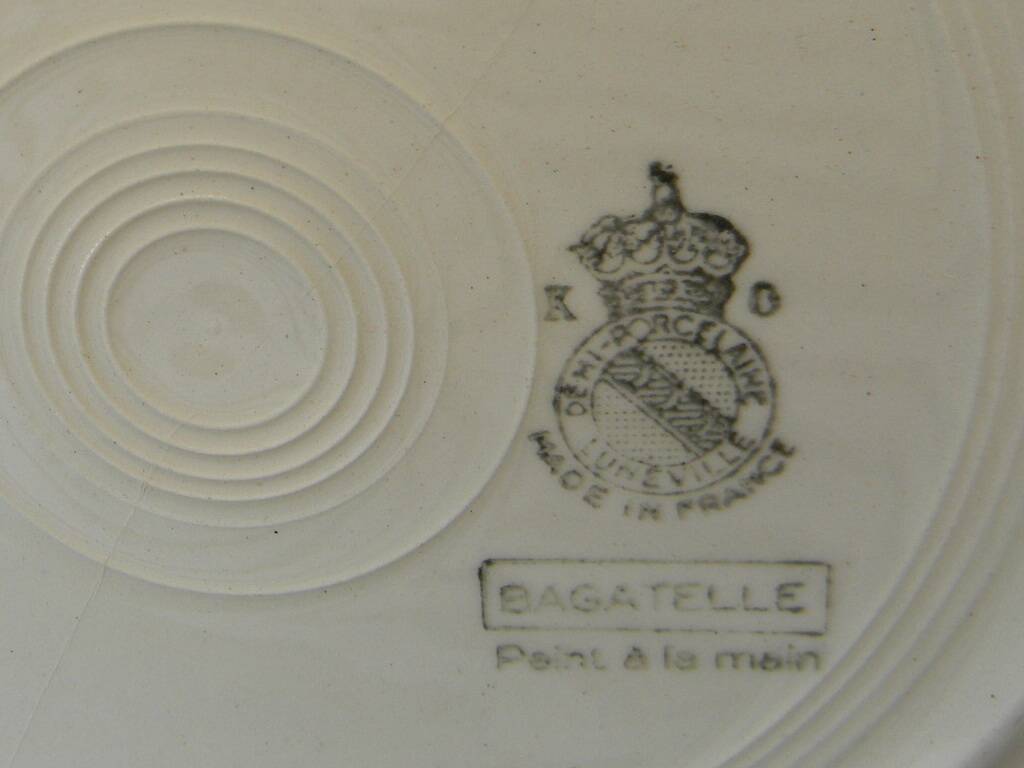 Set of 6 luneville earthenware dinner plates. bagatelle model.