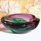 Ashtray with a green and fuchsia glass pestle, Murano Sommerso, 17x6cm