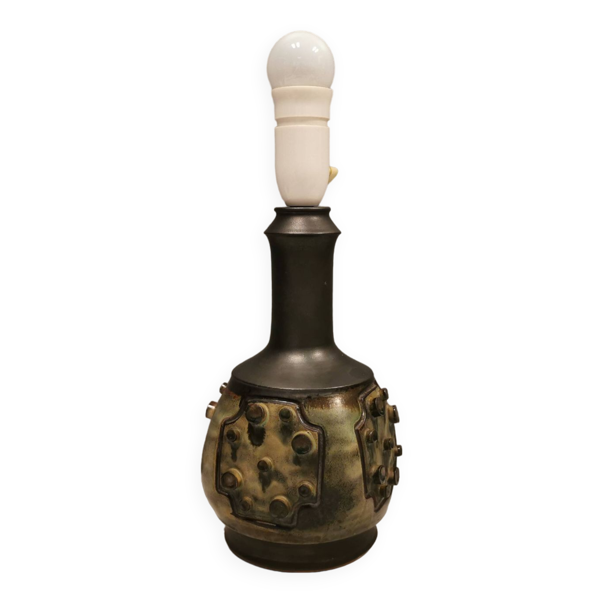 Lampe danoise en céramique. Elle date des années 70 et on l'appelle la lampe hérisson.
