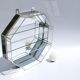 Handcrafted mirrored shelving cabinet