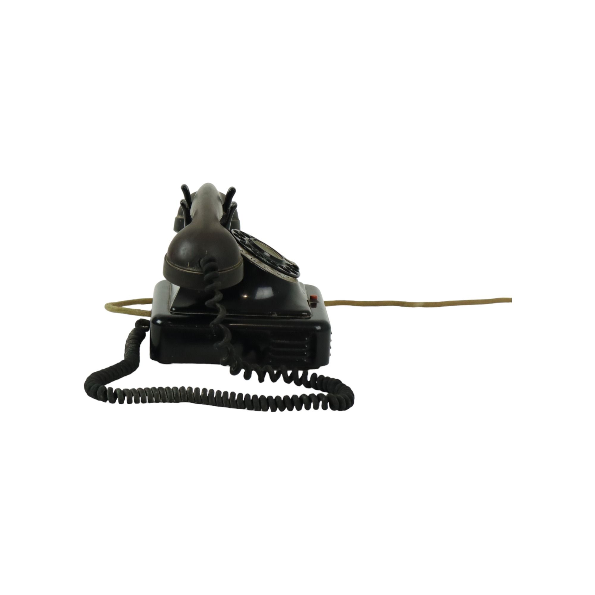 Old Turntable Telephone Bakelite And Metal Bell Telephone Company Belgium 1939