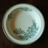 Round hollow dish Trianon green Saint Amand