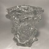 Crystal vase with relief spike decor 1.8 kg