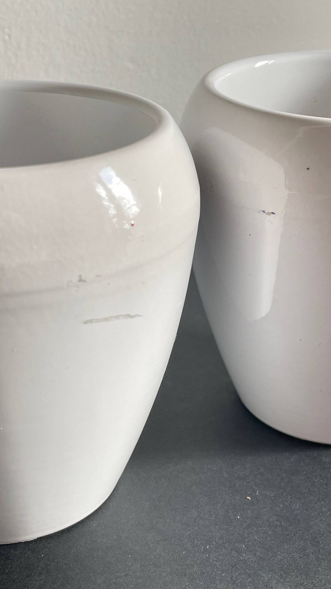 Pair of White Ceramic Candle Holders