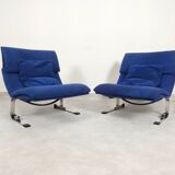 Chaises Saporiti Onda - daim bleu