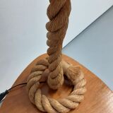 High vintage lamp with long rope stand