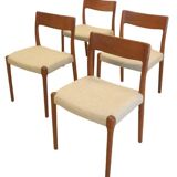Ensemble de 4 chaises de salle à manger danoises en teck "Borup".