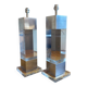 Pair of Plexiglass & Brushed Steel Lamps, Charles Hollis Jones, 1970s