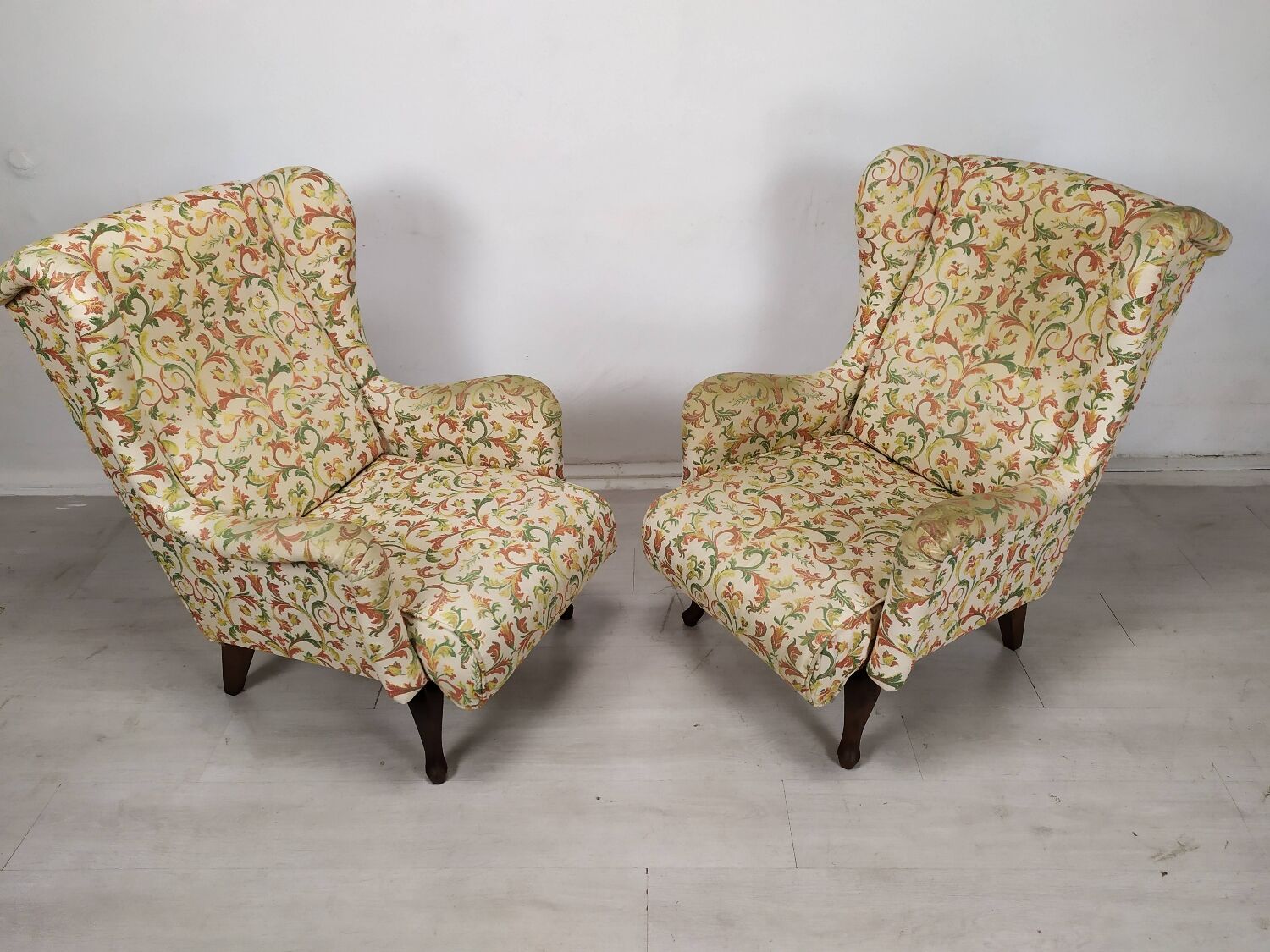 Pair of armchairs with ears