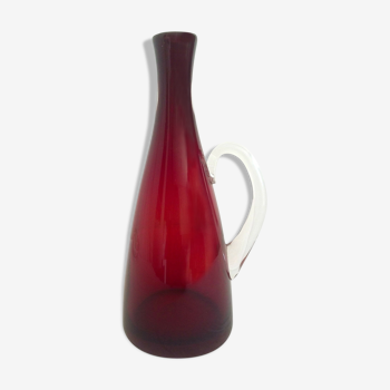Carafe en verre soufflé design vintage