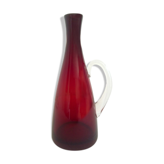 Carafe en verre soufflé design vintage