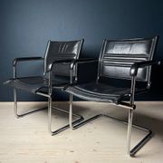 Mid-century Bauhaus style office chair set by Mart Stam for Stol Kamnik, 1980s.