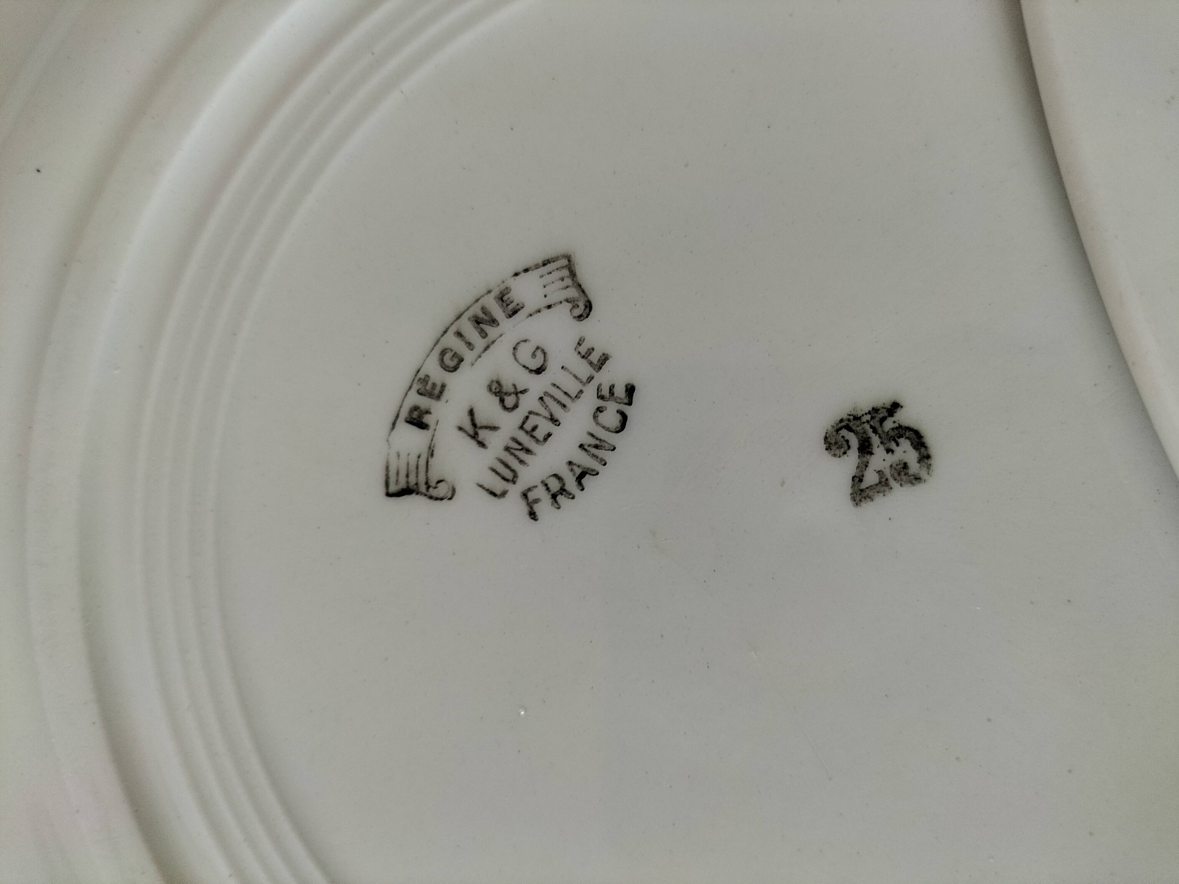 Set of three ironstone plates K & G Lunéville model Régine - 1950s