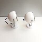 Pair of wall lights eyeball - lacquered white -1970