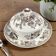 Beurrier en céramique blanc et marron avec des faisans Wedgwood