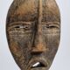 Antique Dan passport mask in carved wood 15 cm, with stand