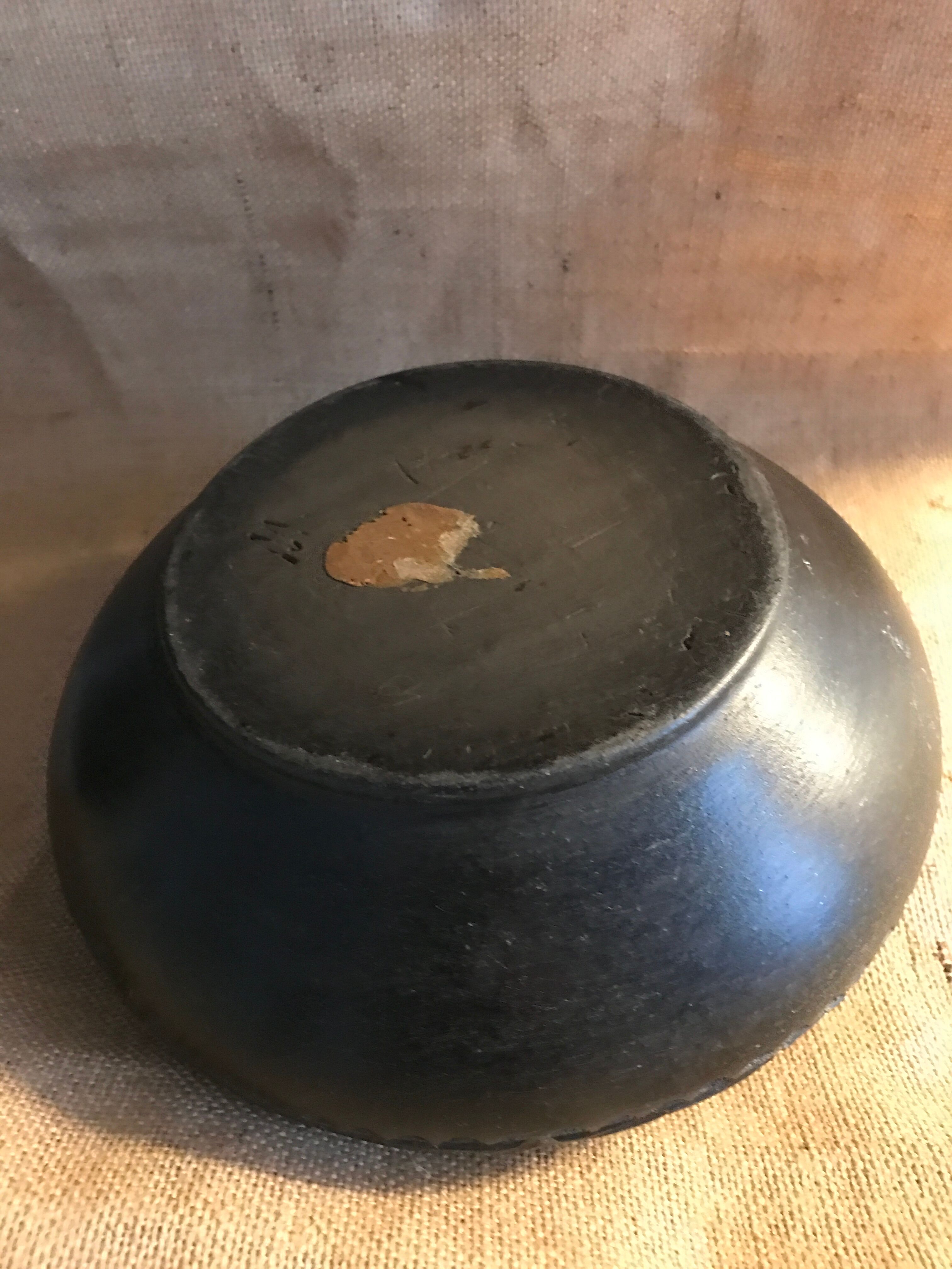 Engraved terracotta vase