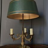 Lamp bouillotte bronze lampshade in sheet style empire mid-twentieth